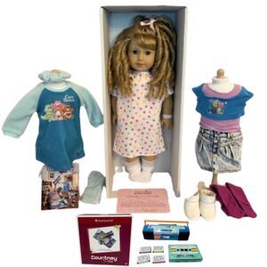 American Girl Courtney Moore Doll 1980s Retro Care Center Cleaned NIB Outfit Set